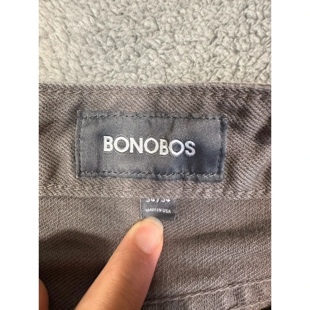 Bonobos Travel Jeans Mens 34x34 Gray Slim Straight Leg Stretch Read